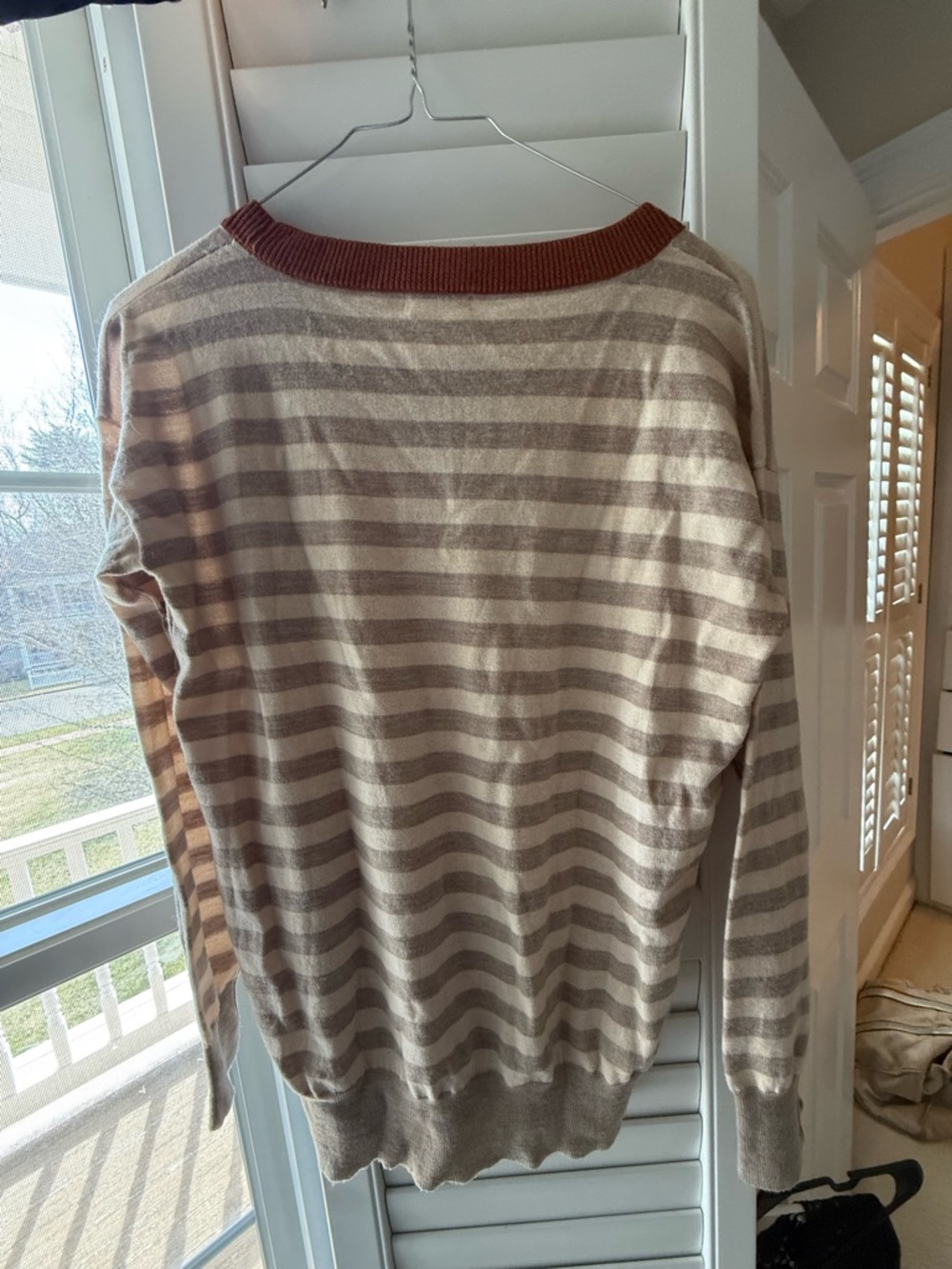 Madewell Striped Crewneck Sweater in Beige and Rust - Picture 3 of 3